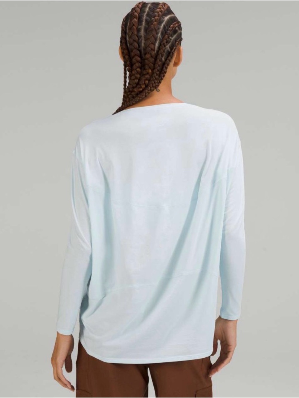Lululemon Back In Action Long Sleeve Shirt Powder Blue Size 12